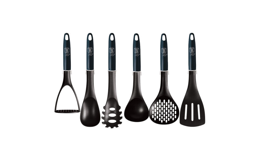 Berlinger Haus Metallic Line Aquamarine Edition 7 r�szes nylon konyhai eszk�z k�szlet fali tart�val